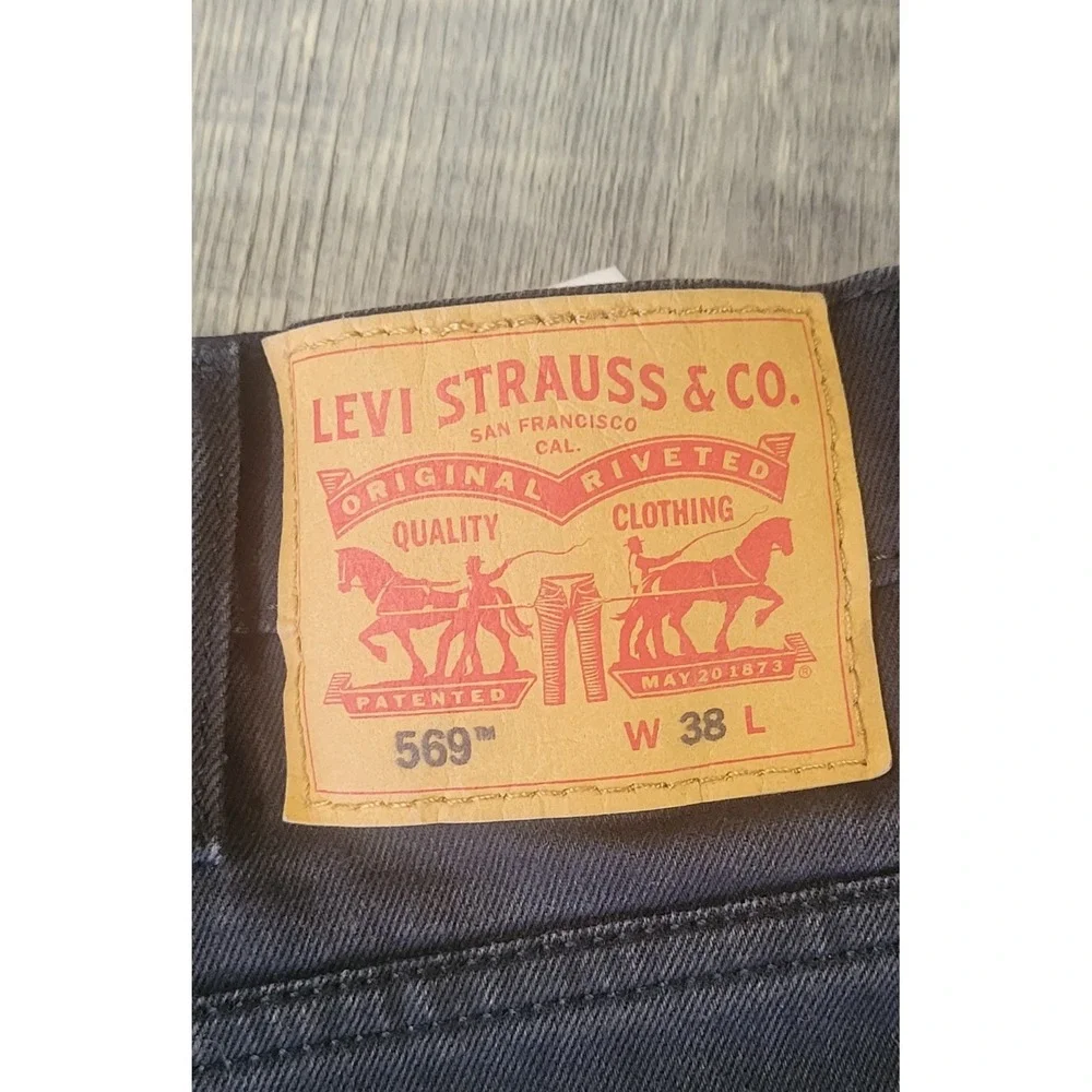 Levis 569 Shorts Mens 38 Black Denim  Loose Fit Long 11